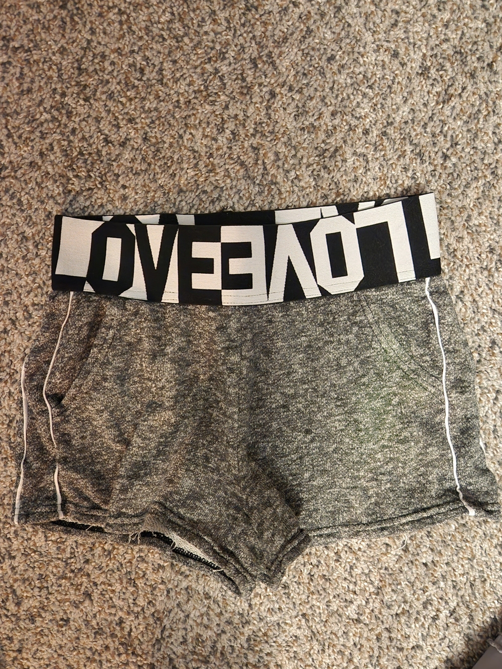 No Boundaries Black & Gray 'LOVE' Elastic-Waist Athletic Shorts